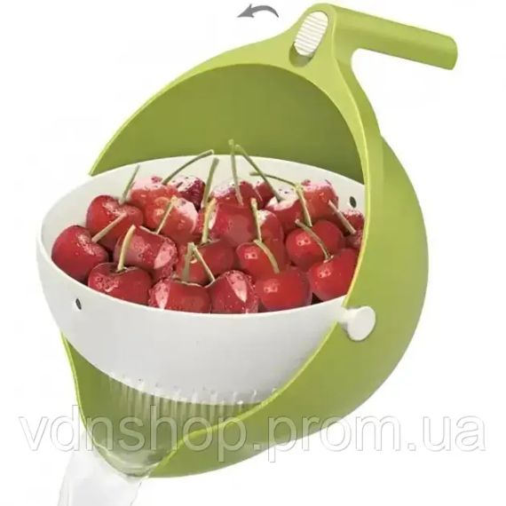 Универсальная миска – друшляк Mesh Strainer Drain Basket ∙ Хозяйственная силиконовая корзина со сливом 2в1 | Зображення 2