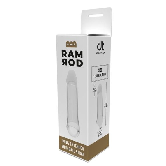 Насадка на пеніс Dreamtoys Ramrod з кільцем для мошонки, прозора Sex Aura | Зображення 4