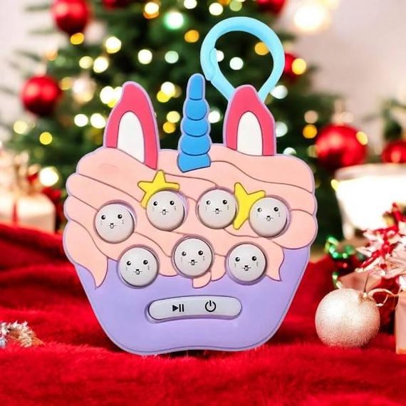 Брелок інтерактивний Pop It Єдиноріг №4 Рожевий