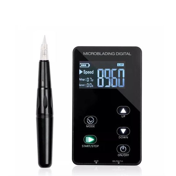 Тату машинка для перманентного макіяжу татуажу з сенсорним дисплеєм, 10 голок, для брів, очей, губ, голка-дюза