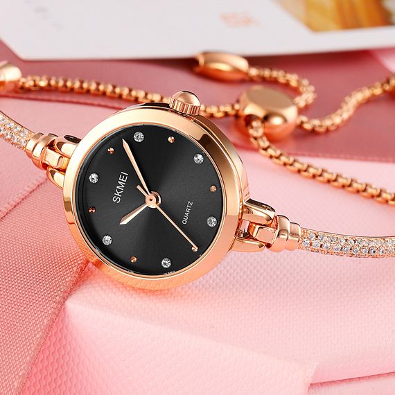 Жіночий годинник Skmei 1805BK Black, тонкий браслет | Зображення 2