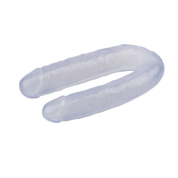 Фалоімітатор подвійний реалістичний Chisa Hi-Rubber 14, прозорий Sex Aura | Зображення 4