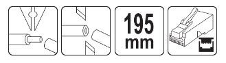 Кліщі зажимні телефонних мережевих клем RJ45 RJ10 RJ11 VOREL-45504 | Зображення 4