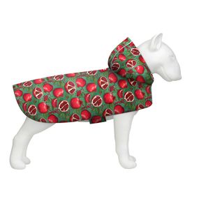 Дощовик-накидка з капюшоном для собак WAUDOG Clothes, малюнок "Гранати",L, А 48-52 см, B 60-70 см, С 42-52 см