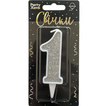 Свічка-цифра 1 Party Хата 1502-5820 Срібний shop (4823118903768)