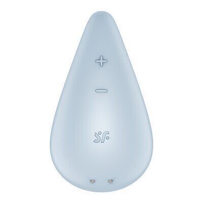 Вібратор для зовнішньої стимуляції Satisfyer Dew Drop Blue, 2 мотори, 12 режимів, м’який корпус | Зображення 1