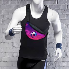 Сумка-бананка мужская/женская Футбол Sport 32×16 см с расширителем поясная сумка или сумка через плечо (02910)