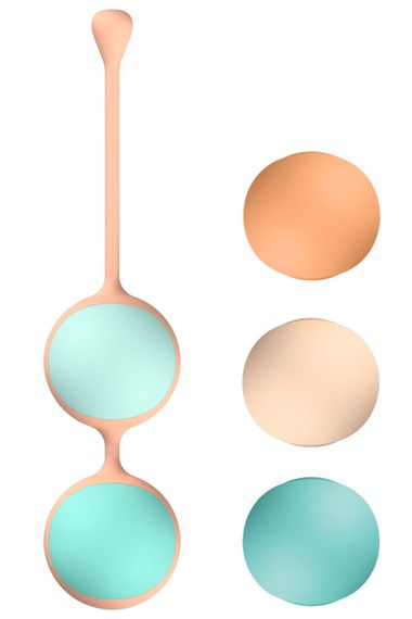 Вагінальні кульки Liebe Kewos — Peach/Mint, 5 кульок у комплекті, 15, 25, 35, 45 та 55 г | Зображення 2