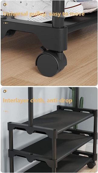 Напольна вешалка SINGLE-POLE SHOE and HAT RACK від XPRO, чорний (43157-SINGLE-POLE_394) | Зображення 3