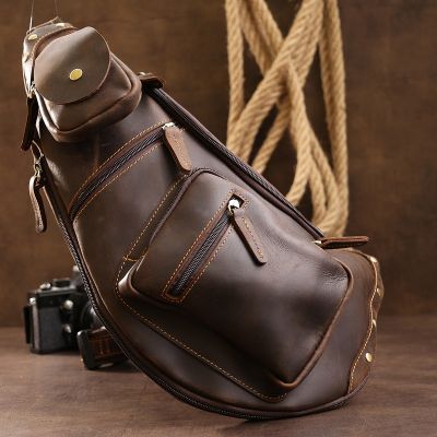 Сумка Vintage Кожаная мужская винтажная через плечо Коричневая (20373) | Зображення 4