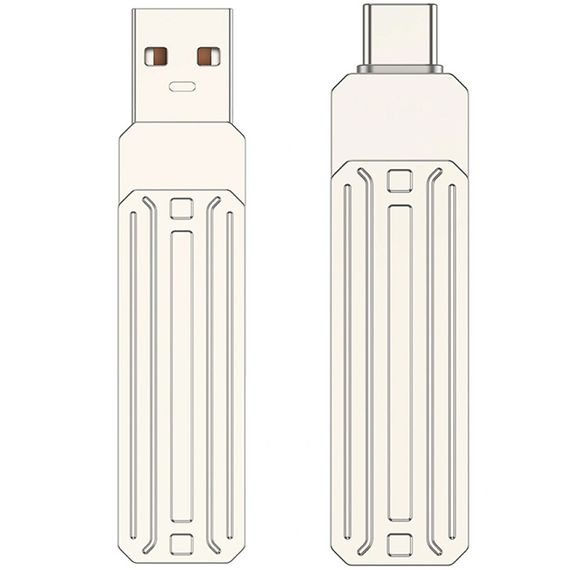Флеш-накопитель Wiwu Wi-FD001 3in1 (USB-A/C/L) USB 3.0 — 128GB Silver | Зображення 3