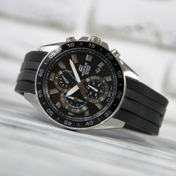 Водонепроницаемые кварцевые наручные часы Casio оригинал Япония Edifice EFV-550P-1AVUEF с полимерным ремешком | Зображення 4