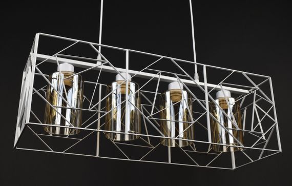 Люстра підвісна LOFT на 4 лампочки 27767 Білий 30-100х25х71 см. | Зображення 3