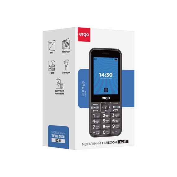 Мобільний телефон ERGO E281 Dual Sim Black | Зображення 7
