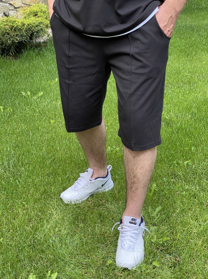 Мужские черные свободные шорты в стиле оверсайз до колен DE9579 цвет черный, размер XL | Зображення 3