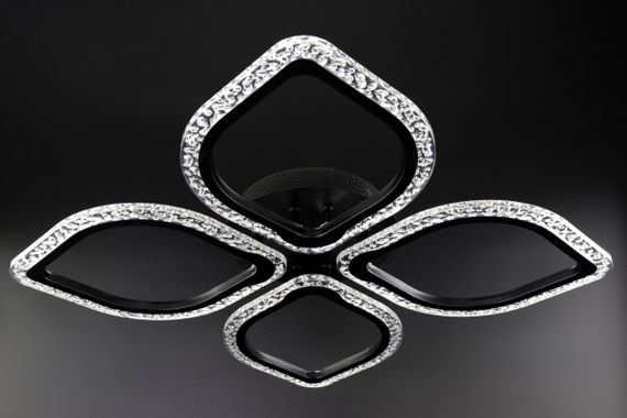 Люстра світлодіодна стельова LED світильник для квартири на стелю лед з пультом 25744 Чорний 8х48х66 см.