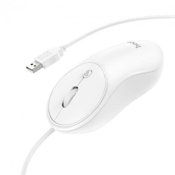 Мышь проводная оптическая HOCO GM13 White | Зображення 1