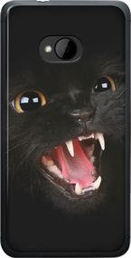 Чехол на HTC One M7 Чёрная кошка "932u-36-17620"