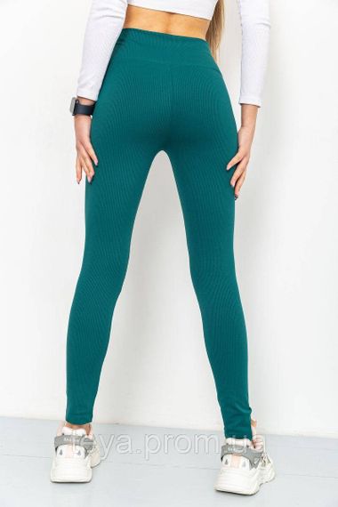 Лосини жіночі в рубчик, колір темно-зелений, розмір S FA_003288 | Зображення 3
