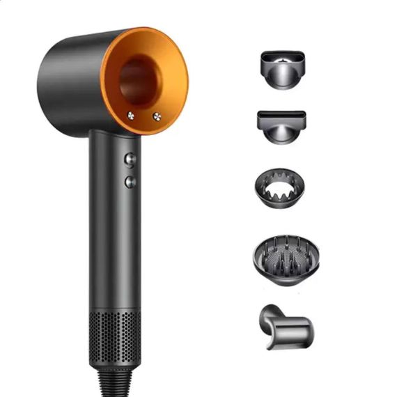 Фен стайлер для волос 5 в 1 Supersonic Premium 1600Вт 5 насадок 3 режима скорости с ионизацией Золотой PH770GGOLD