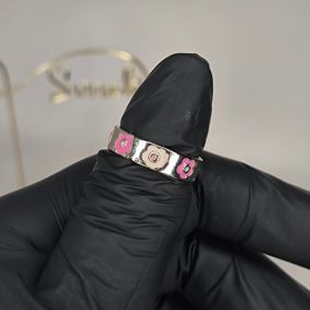 Кольцо #31 для фото ногтей (маникюра) цвет серебро