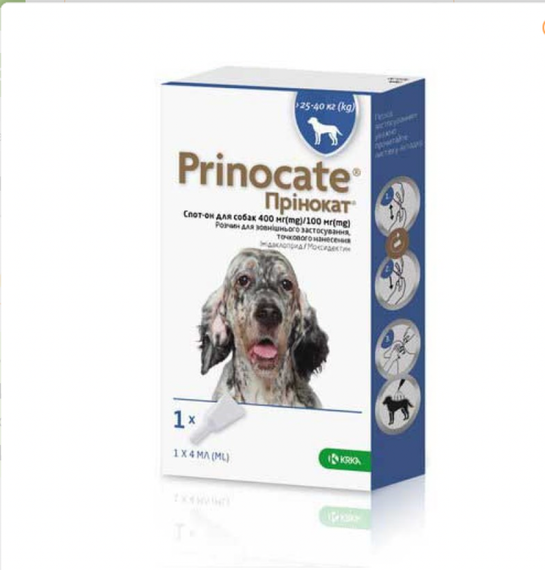 Prinocate (Принокат) Пипетки для собак от блох и глистов (1 пипетка)  25-40 кг