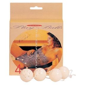 Вагинальные шарики Seven Creations 4 шт. на сцепке, бежевые Sex Aura