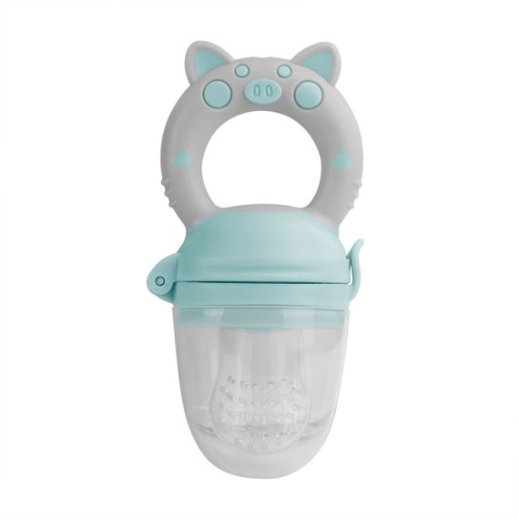 Ніблер із силіконовою сіточкою Свинка Сірий з блакитним