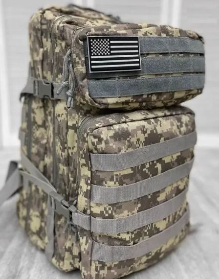 Військовий рюкзак IdealForce 45L Tactical MOLLE – штурмовий, водостійкий, міцний туристичний рюкзак для ЗСУ, походів та міста | Зображення 6