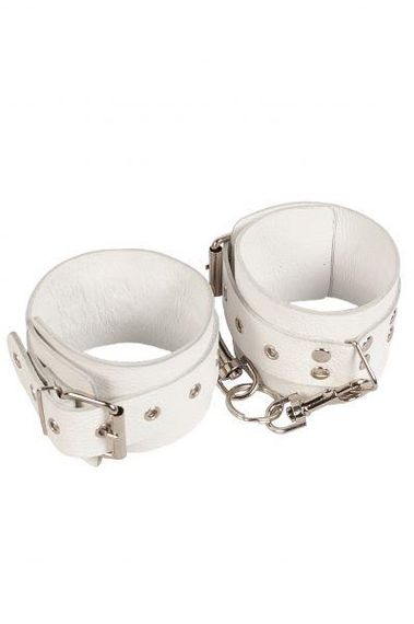 Оковы Leather Restraints Leg Cuffs, White sexstyle