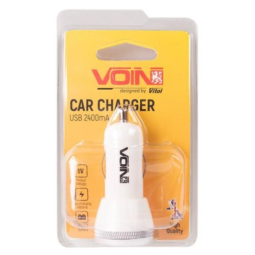 Автомобільний зарядний пристрій VOIN C-2402W 2USB (12 / 24V - 5V 2,4A) | Зображення 1