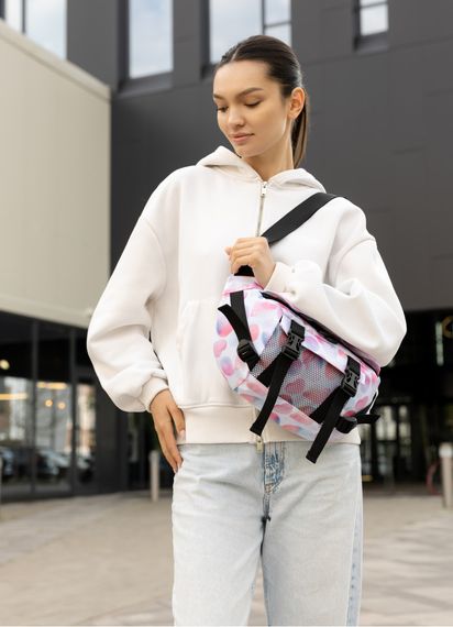 Большая женская поясная сумка бананка Sambag DynamicDart принт "Blush Drop" 38×21×7 см (80411152) | Зображення 1