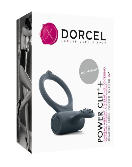 Ерекційне кільце Dorcel Power Clit Plus з вібрацією, перезаряджається, з язичком та щіточкою Sex Aura | Зображення 1