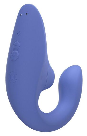 Вагінально-кліторальний стимулятор Womanizer Blend Vibrant Blue, вібрація + вакуум, 2 мотори Sex Aura | Зображення 2