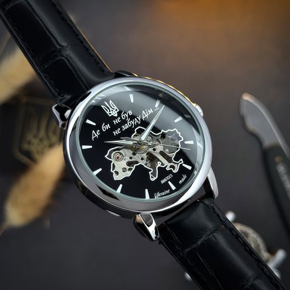 Класичний чоловічий годинник Awarder 022SIBK Mechanic Де би не був Silver-Black | Зображення 9