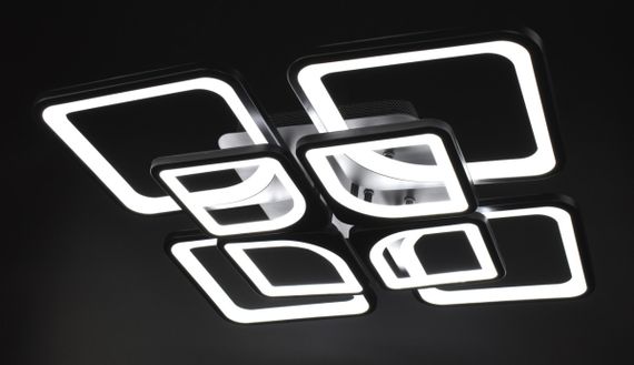 Люстра світлодіодна стельова LED світильник для квартири на стелю лед з пультом 25918 Чорний 10х56х56 см. | Зображення 1