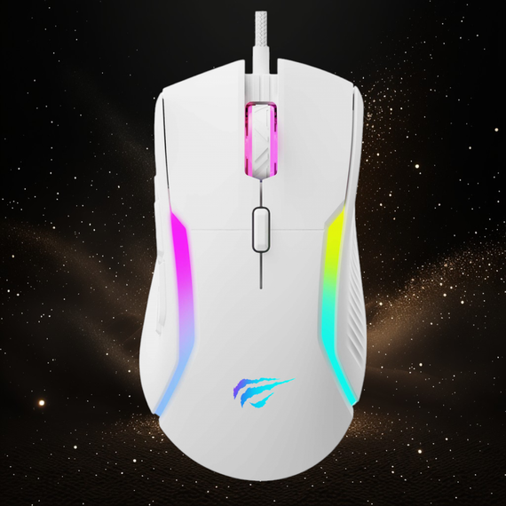 Проводная игровая мышь с 9 программируемыми кнопками HAVIT HV-MS1033 8000 DPI  USB White