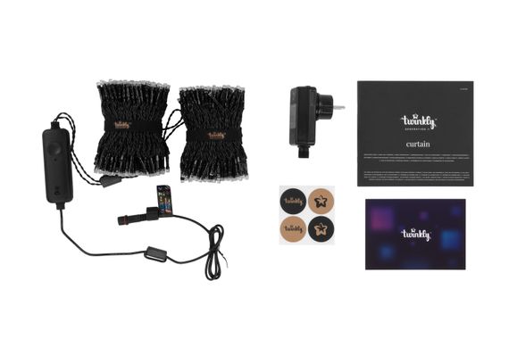 Гірлянда Smart LED Twinkly Strings RGBW 600, Gen II, IP44, довжина 48м, кабель чорний (TWS600SPP-BEU) | Зображення 1