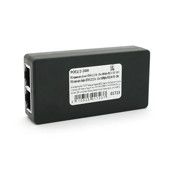 POE удлинитель-действитель RITAR 1/2 (1 Вх -2 Вих 100Mpbs POE) 44-55V- 24W | Зображення 2