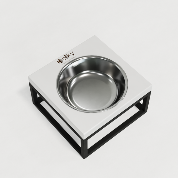 Миска на подставке для кошек и маленьких собак Hollky Base Solo S (1 × 0,45 л) Solo S-18187-BLWH | Зображення 6