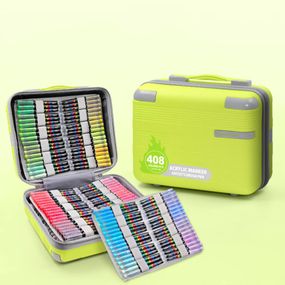Акрилові маркери GuangNa Brush GN-8101 з м’яким пензликом 408 шт.