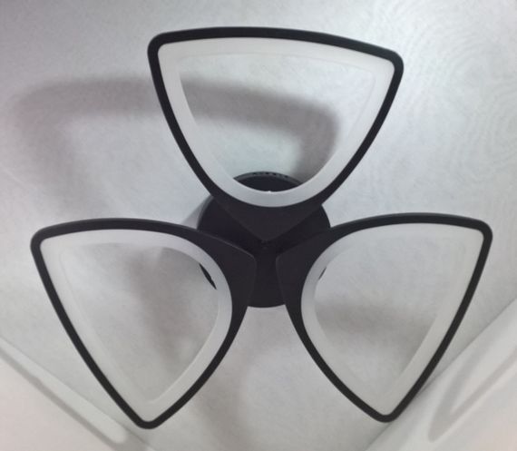 Люстра світлодіодна стельова LED світильник для квартири на стелю лед з пультом 25596 Чорний 9х63х63 см. | Зображення 3