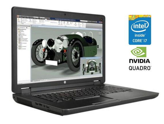 Мобильная рабочая станция Б-класс HP ZBook 17 G1 / 17.3" (1920x1080) TN / Intel Core i7-4710MQ (4 (8) ядра по 2.5 - 3.5 GHz) / 16 GB DDR3 / 256 GB SSD / nVidia Quadro K3100M, 4 GB GDDR5, 256-bit / WebCam / Win 10 Pro б/у