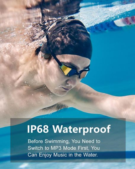 Кісткові навушники для плавання водонепроникні Open Ear IPX8 з MP3 плеєром 32GB, Bluetooth 5.3, спортивні відкритого типу | Зображення 5