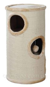 Когтеточка для котов PolyPet домик-башня бежевая 35x70 см КРД/01051-05