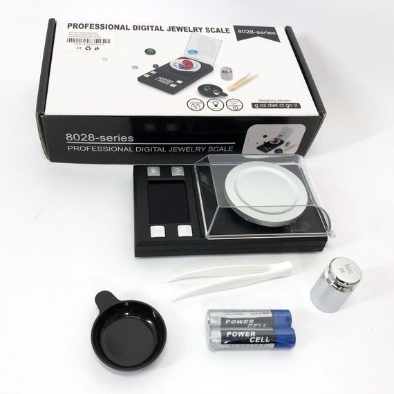 Ваги ювелірні високоточні до 50г, 0.001г точність, 8028, Компактні електронні ваги для ювелірів | Зображення 9