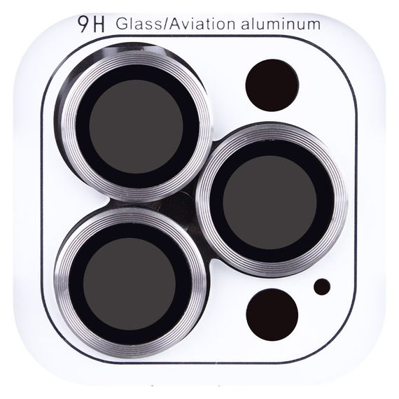 Захисне скло Metal Classic на камеру (у упак.) для Apple iPhone 16 Pro (6.3") / 16 Pro Max (6.9") Сірий / Titanium Gray | Зображення 2