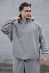 Флісове оверсайз худі толстовка з капюшоном Without Soprano Gray