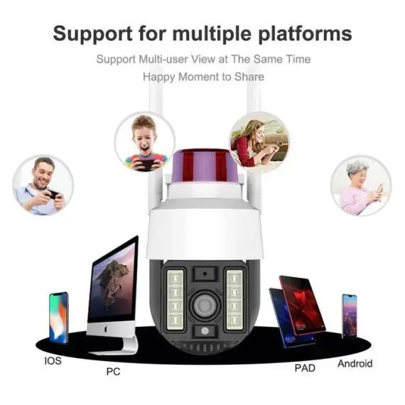 Бездротова вулична камера WiFi PTZ Verto VRT-C262 FHD 4mp поворотна з сигналізацією | Зображення 5