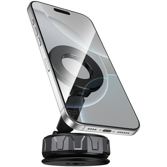 Автотримач Borofone BH140 Gloria Vacuum Suction Magnetic (center console) Black / Metal gray | Зображення 2